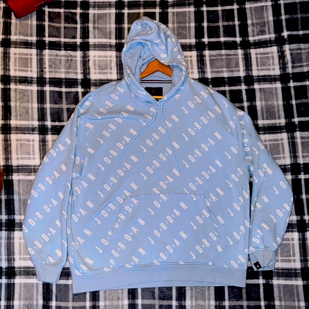Light Blue Air Jordan Hoodie Mens Size Large